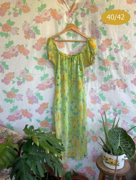 90's Green Cottagecore Dress