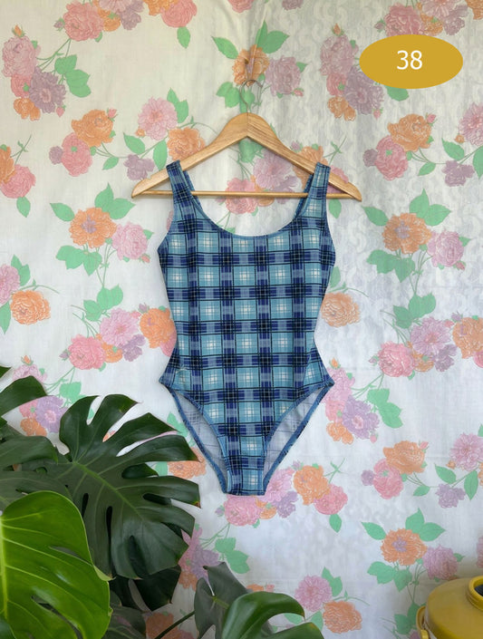 90's Checkered Speedo Swimsuit