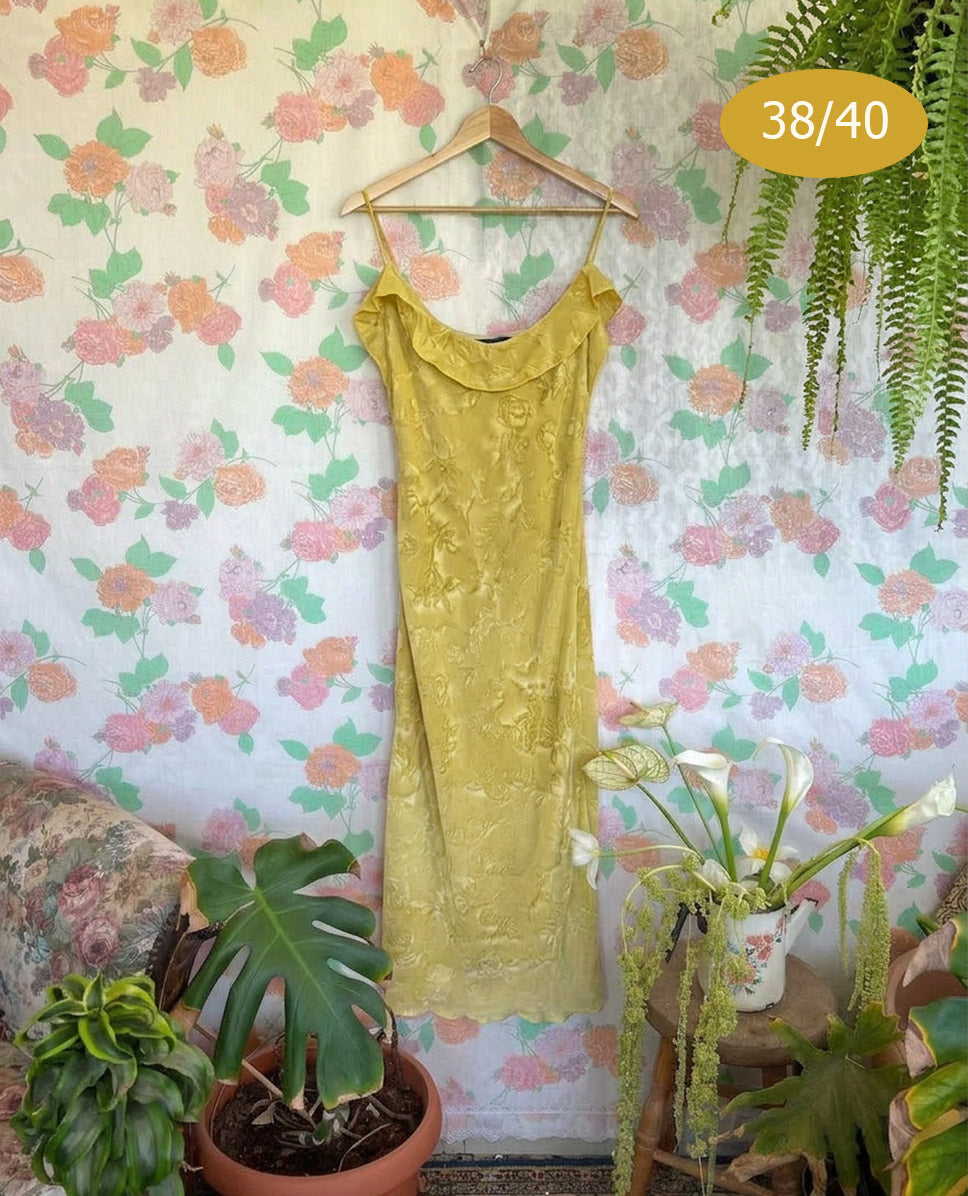 90's Flowy Yellow Vintage Dress