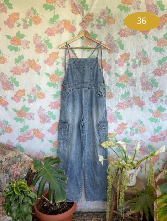 90's Cargo Denim Overalls