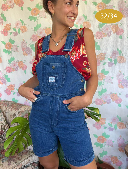 90's Dark Blue Denim Jumpsuit