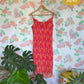 90's Pink Pattern Midi Dress
