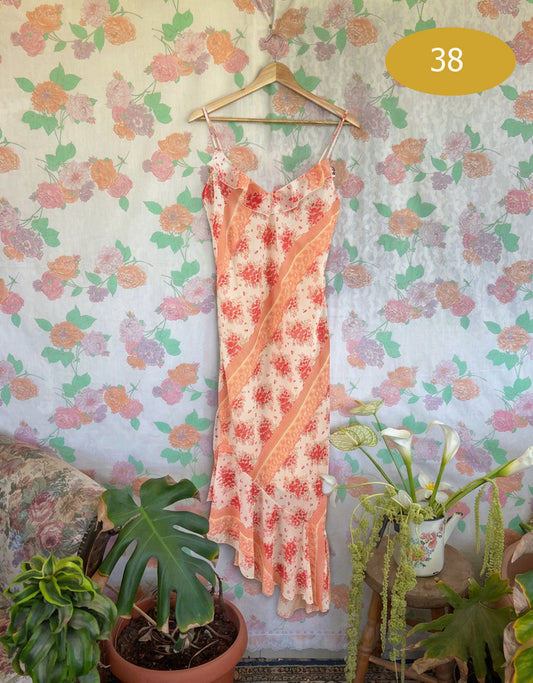90's Floral Asymmetric Dress
