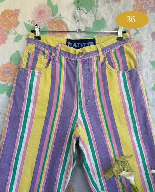 90's Striped Cotton Bermuda