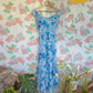90's Blue Floral Asymmetric Dress
