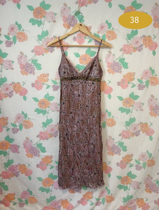 90's Paisley Textured Slip Dress