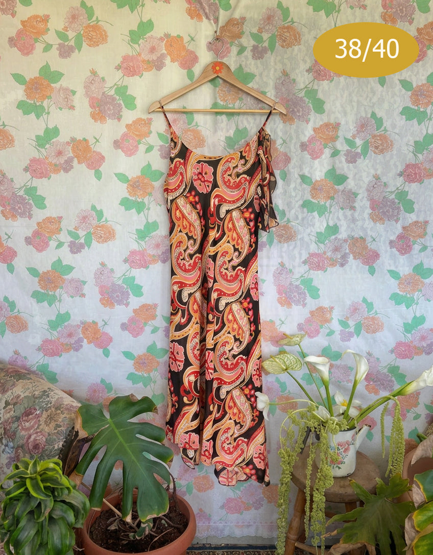 90's Paisley Midi Dress