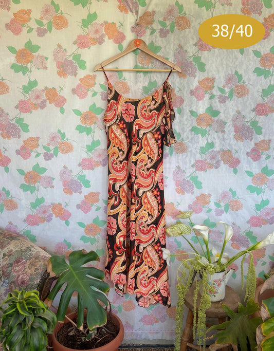 90's Paisley Midi Dress