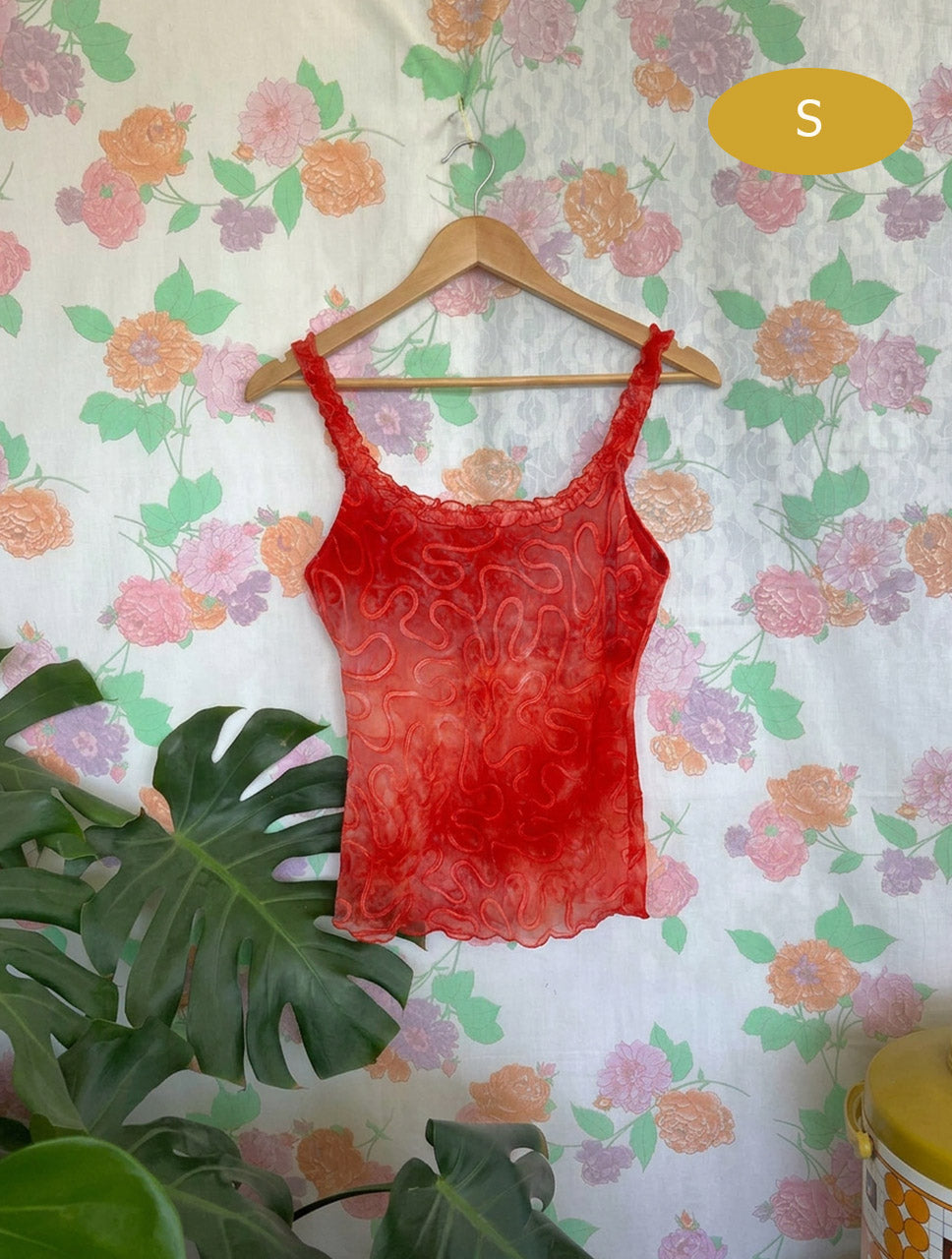 90's Red Sheer Tank Top