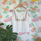 2000's Embroidered Off-White Tank Top