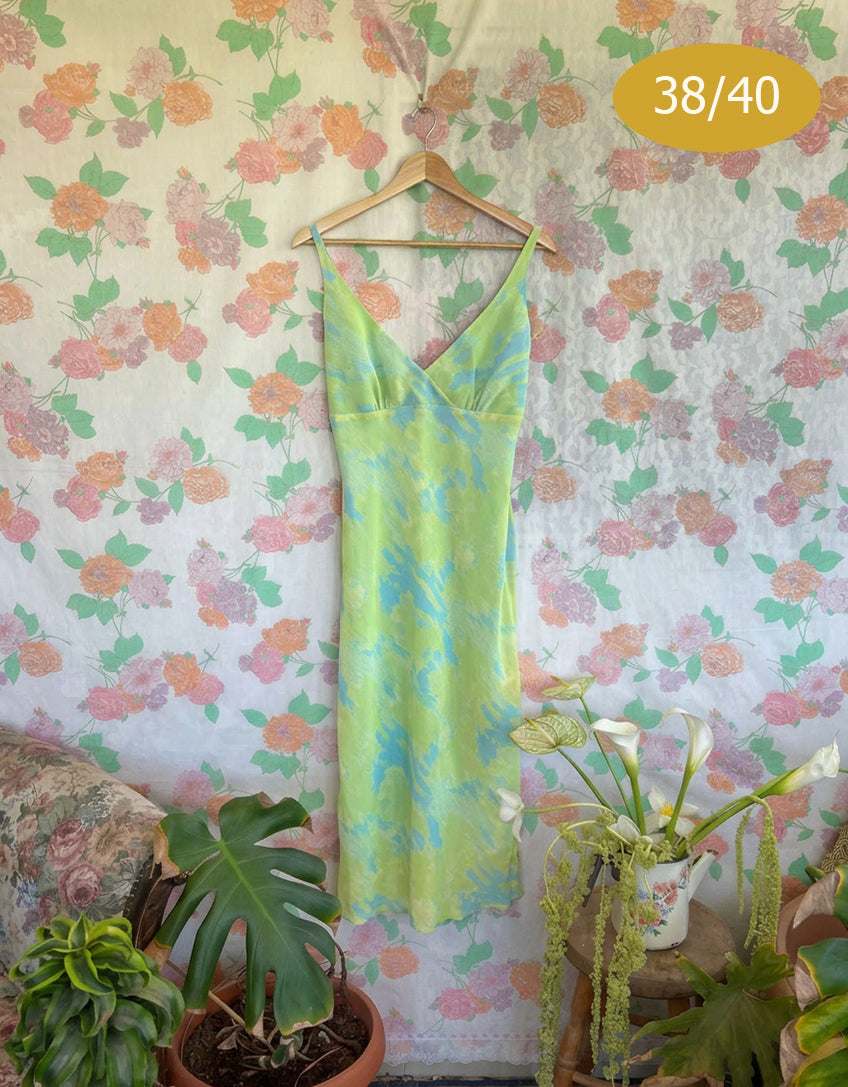 90's Green Dyed Slip Dress