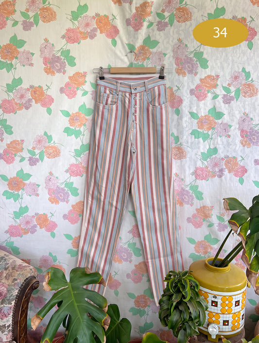 90’s Unique Striped Hamuche Pants