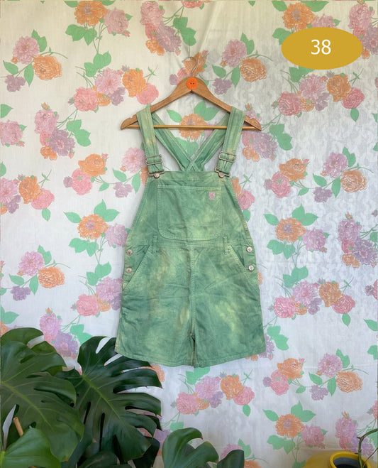 90's Levi's Green Short Overalls