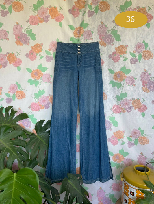 90's Wide-Leg Denim Pants