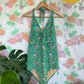 90's Floral Green Swimsuit