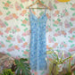 90's Light Blue Floral Slip Dress