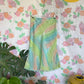 90's Abstract Print Midi Skirt