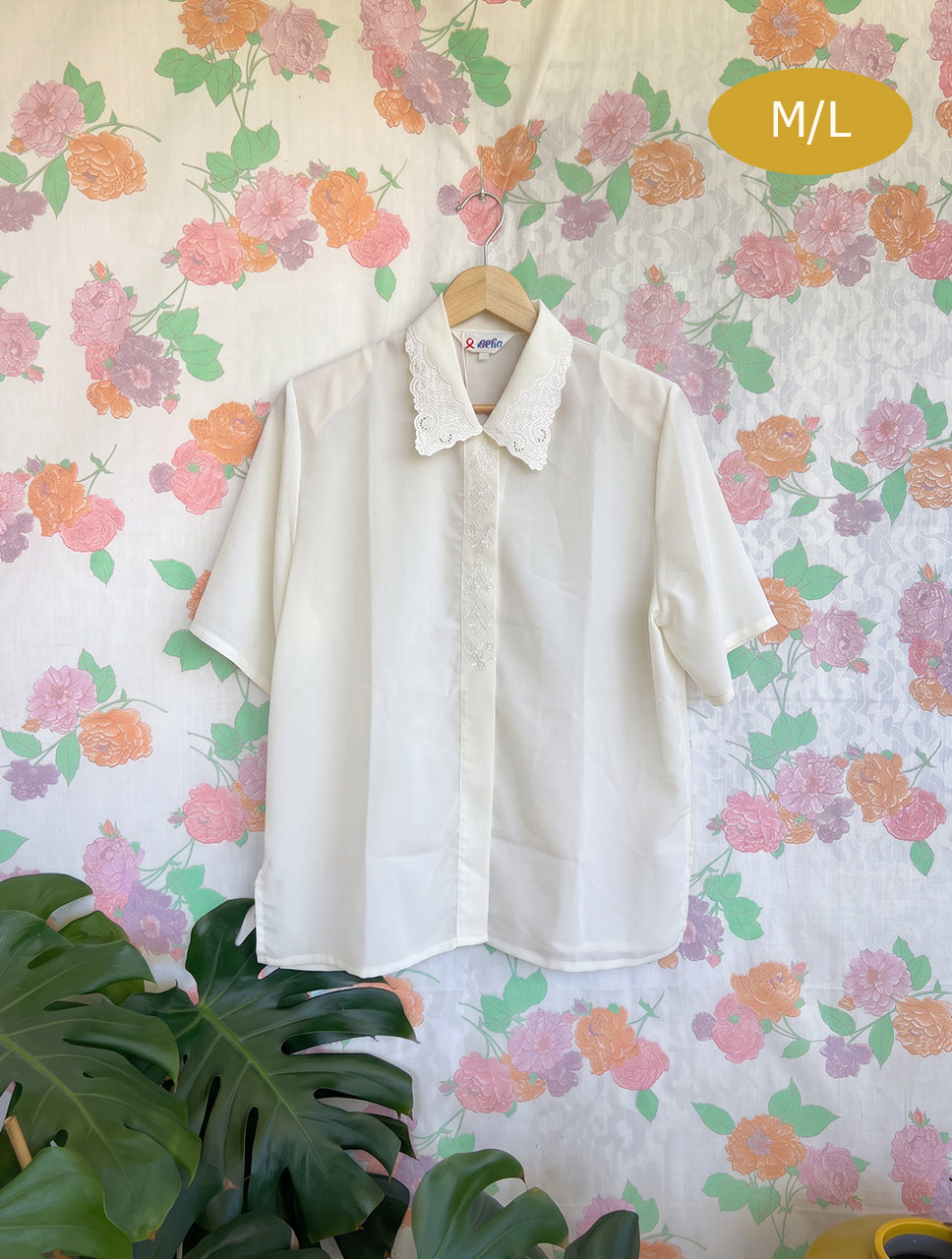 80's Off White Blouse