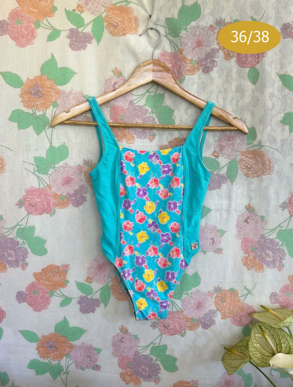 90's Floral One Piece Swimsuit