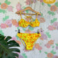 90's Yellow Floral Bikini Set