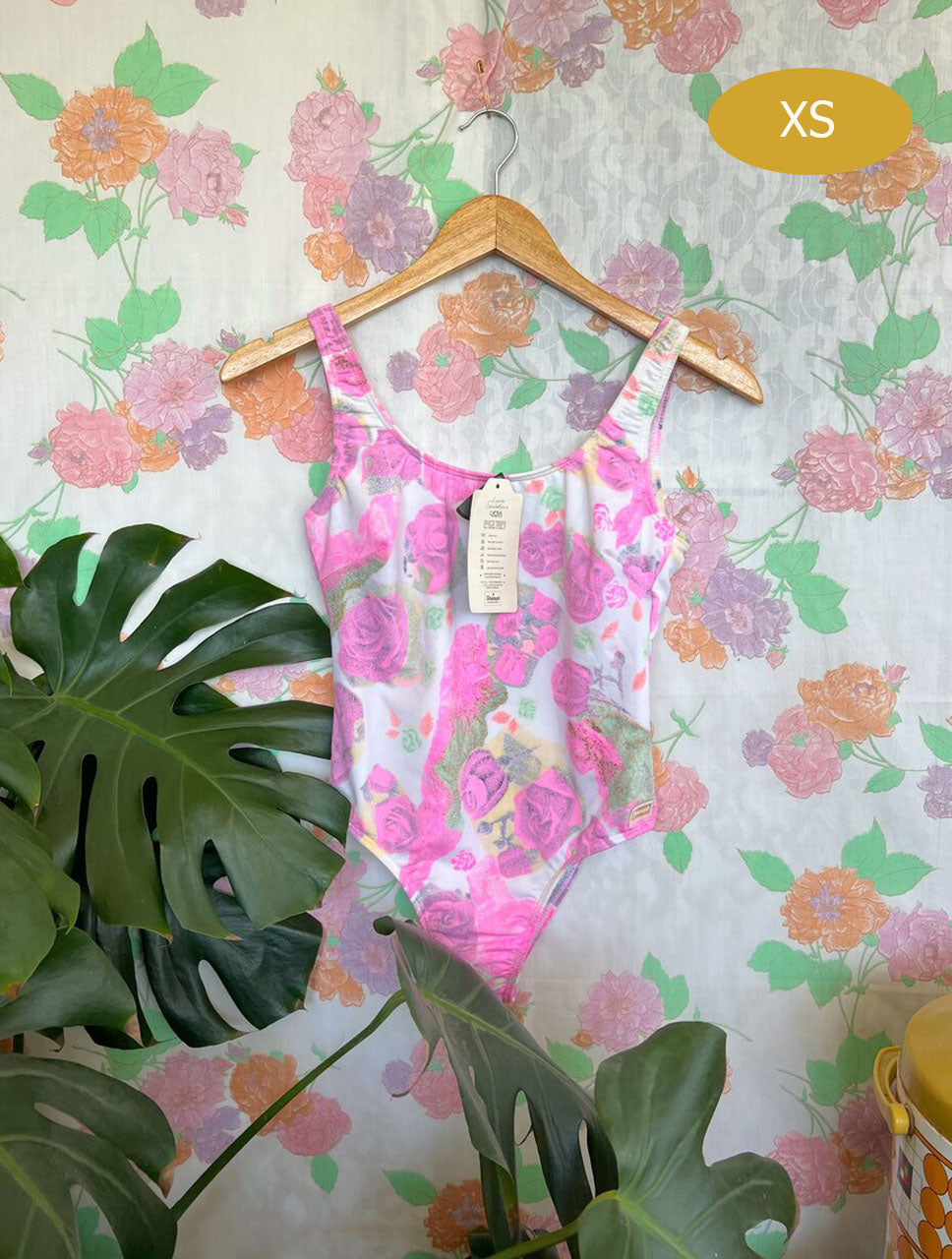 90's Pink Roses Deadstock Swimsuit