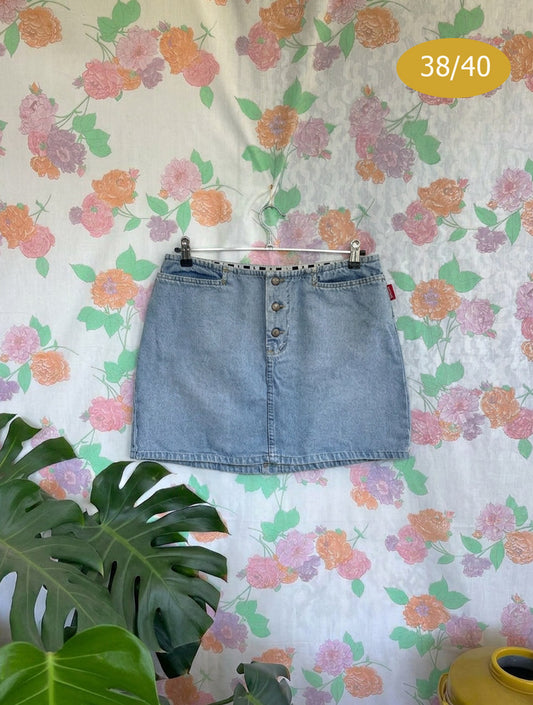 90's Zapping Low Rise Denim Skirt