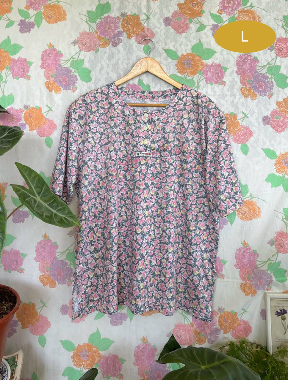Flower Printed 90's Shirt