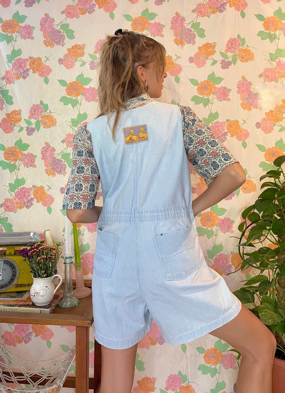 Short Light Denim Jumpsuit