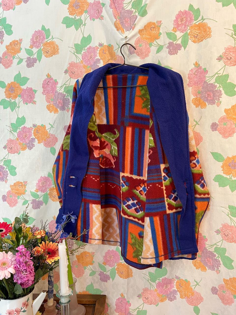 Vintage Printed Fleece Coat