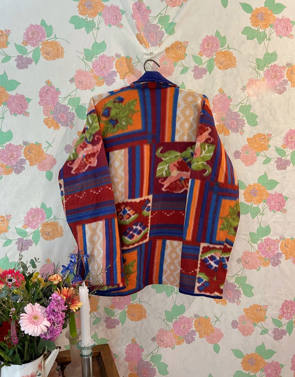 Vintage Printed Fleece Coat