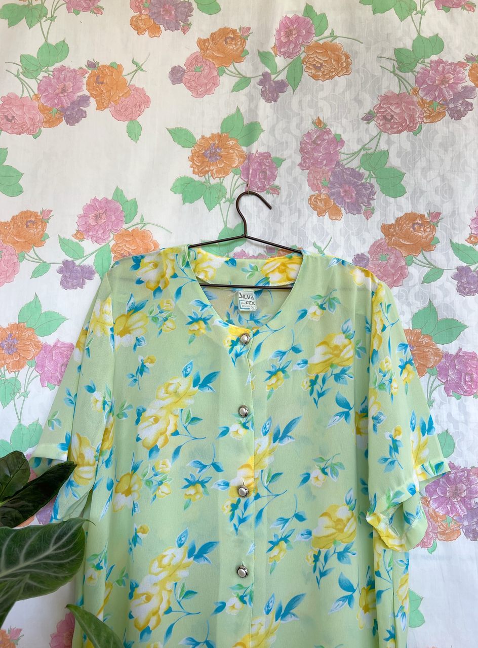 Oversized Vintage Lime Blouse