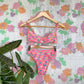 90's Flowery Pink Bikini Set