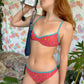 90's Flower Textured Bikini Set