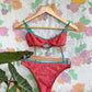 90's Flower Textured Bikini Set