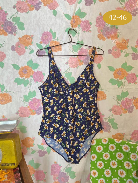 Dark Flower Printed Swimsuit